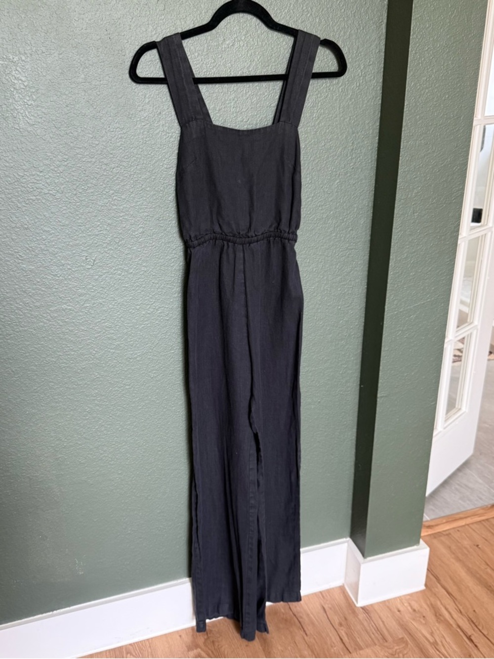 Reformation black linen jumpsuit | 2